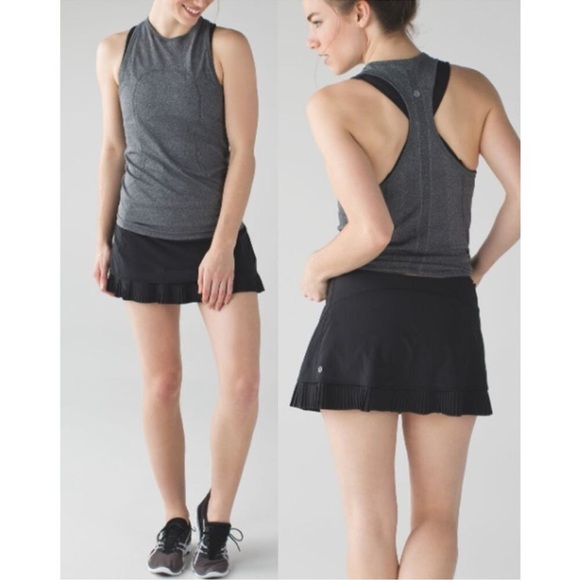 RARE Lululemon City Sky Run By Skirt in black running gym athletic Size 12 - Picture 4 of 10